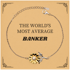 Banker Sunflower Bracelet - Unique Engraved Gift for Financial Professionals, Confidence and Hope Jewelry for Graduation, Christmas, Veterans Day