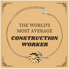 Construction Worker Sunflower Bracelet - The Worlds Most Average Unique Inspirational Gift for Birthday, Christmas, Veterans Day