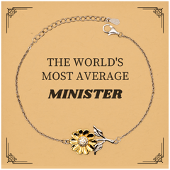 Minister Sunflower Bracelet - Inspirational Gift for Easter, Veterans Day, and Christmas - The Worlds Most Average Minister