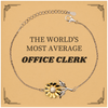 Office Clerk Sunflower Bracelet - The Worlds Most Average Confidence Gift for Coworkers, Work Anniversary, Holidays, Graduation