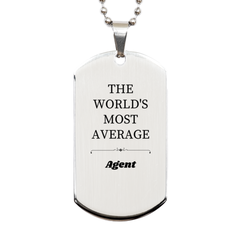 Agent Silver Dog Tag - The Worlds Most Average Engraved Confidence Gift for Birthday and Graduation