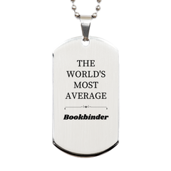 Bookbinder Engraved Silver Dog Tag - Inspirational Gift for Graduation, Christmas, Veterans Day