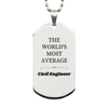 Engraved Silver Dog Tag for the AVERAGE Civil Engineer Graduation Gift