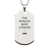 CPA Engraved Silver Dog Tag - The Worlds Most Average CPA for Graduation and Veterans Day Gifts, Confidence in Your Niche