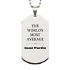 Game Warden Silver Dog Tag - The Worlds Most Average Engraved Gift for Any Occasion - Unique and Inspirational