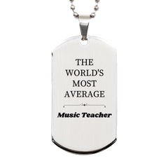 Music Teacher Engraved Silver Dog Tag - Unique Gift for Graduation, Inspiration, and Confidence