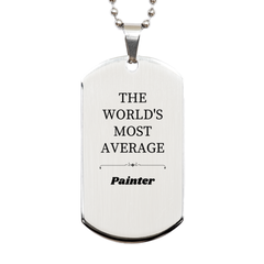 Unique Engraved Silver Dog Tag Painter Gift for Birthday Graduation Veterans Day Inspiration