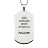 Paramedic Engraved Silver Dog Tag - THE WORLDS MOST AVERAGE Heroic Medical Professional, Inspirational Gift for Graduation, Birthday, Christmas
