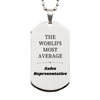 Sales Representative Engraved Silver Dog Tag - The Worlds Most Average Unique Gift for Graduation, Veterans Day, and Christmas