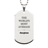 Engraved Silver Surgeon Dog Tag - THE WORLDS MOST AVERAGE Surgeon - Perfect Gift for Graduation, Birthday, and Christmas