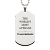 Transcriptionist Engraved Silver Dog Tag - The Average Transcriptionist Gift for Christmas, Birthday, Veterans Day