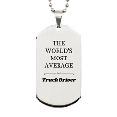 Truck Driver Engraved Silver Dog Tag for Veterans Day Gift