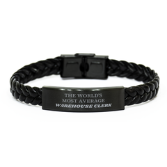 Warehouse Clerk Braided Leather Bracelet - Unique Gift for the Average Office Hero with Confidence and Hope for Special Occasions like Christmas and Graduation