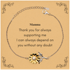 Mothers Day Sunflower Bracelet Mamma Thank You Always Inspirational Jewelry Gift for Her