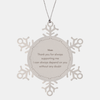 Unique Snowflake Ornament for Mom - A Heartfelt Thank You Gift for Mothers Day, Christmas, and Birthday Celebrations - Engraved with a Special Message of Gratitude and Love