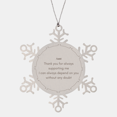 Snowflake Ornament Aunt Thank you for always supporting me without any doubt Holidays Gift