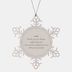 Snowflake Ornament Auntie Thank You for Always Supporting Me Christmas Gift