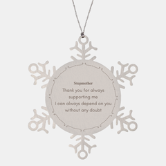 Stepmother Snowflake Ornament - Unique Gift for Christmas - Thank You for Always Supporting Me - Decorative Keepsake for Special Stepmother - Heartwarming Holiday Decor