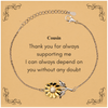 Sunflower Bracelet Cousin Thank You Always Depend on Unique Engraved Gift for Birthday Christmas Graduation