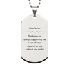 Father In Law Silver Dog Tag Always Depend on You Engraved Gift for Dad Birthday Veterans Day