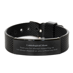 Unbiological Mom Black Shark Mesh Bracelet - Always Dependable Support and Love for Christmas Gift