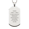 Silver Dog Tag Grandson Engraved Necklace - Never forget my love and confidence in you as you grow, Birthday and Graduation Gift for Grandson, Holidays Remembrance