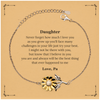 Daughter Sunflower Bracelet Engraved Inspirational Jewelry Gift for Birthday Graduation Christmas Hope and Confidence from Pa