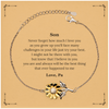 Sunflower Bracelet for Son Birthday Gift - Never forget my love, always believe in yourself for Graduation, Christmas, and more