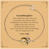Sunflower Bracelet Special Gift for Granddaughter - Never Forget How Much I Love You - Inspirational Jewelry for Birthday, Christmas, and Graduation - Engraved Confidence and Hope
