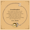 Granddaughter Sunflower Bracelet - Never forget how much I love you, an engraved inspirational gift for her Birthday, Christmas, and Graduation