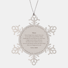 Snowflake Ornament Niece Gift I Believe in You Always Engraved Christmas Love from Aunt