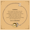 Sunflower Bracelet Godson Engraved Inspirational Gift for Birthday Graduation Christmas, Godson Youre the Best Thing that Happened to Me, Godson, I Believe in You