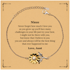 Sunflower Bracelet Niece Gift Aunt Love Birthday Graduation Inspirational Confidence