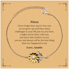 Sunflower Bracelet Niece - Inspirational Engraved Gift - Niece Never forget how much I love you, I believe in you - Birthday, Graduation, Christmas present for Niece from Aunti