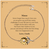 Sunflower Bracelet Niece - Engraved Inspirational Gift for Your Niece - Always Believe in Yourself - Birthday, Graduation, Christmas