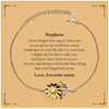 Sunflower Bracelet for Nephew - Inspiring Engraved Gift for Birthday, Graduation, and Holidays - Never forget how much I love you as you grow up, always believe in yourself and your potential. You are the best thing that ever happened to me. Love Favo