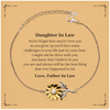 Sunflower Bracelet for Daughter In Law - Believe in You, Always - Inspirational Gift for Birthday, Christmas, Graduation - Engraved Love and Confidence