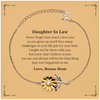 Daughter In Law Sunflower Bracelet - Believe in You - Inspirational Graduation Gift for Her, Engraved Jewelry, Perfect Christmas, Birthday, Holidays Present