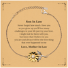 Unique Sunflower Bracelet Son In Law Never Forget How Much I Love You Engraved Inspirational Gift for Birthday and Graduation - Express Your Love and Confidence in Him with this Meaningful Token of Appreciation