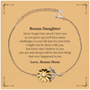 Bonus Daughter Sunflower Bracelet - Never Forget How Much I Love You as You Grow Up | Inspirational Gift for Christmas, Graduation, and Holidays | Confidence and Hope Jewelry