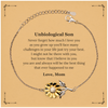 Unbiological Son Sunflower Bracelet - Always believe in yourself, Birthday Gift for Son, Inspirational Confidence Jewelry