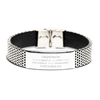 Elegant Stainless Steel Bracelet for Grandmom, Inspiring Wisdom Engraved, Perfect Birthday Gift for Her