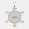 Grandpa Snowflake Ornament Engraved with Inspirational Quote for Christmas Decor and Family Gifts