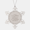 Grandson Snowflake Ornament - A Wise Life Inspirational Christmas Gift for Grandson from Grandparents, Engraved with EPHESIANS 5:15