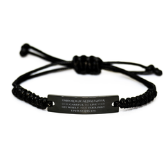 Unbiological Daughter Black Rope Bracelet - Inspirational Quote Ephesians 5:15 Perfect Gift for Her Birthday Christmas Graduation Confidence