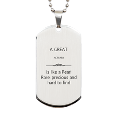 Actuary Engraved Silver Dog Tag - A Rare and Inspirational Gift for Graduation, Christmas, and Veterans Day