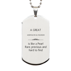 Aeronautical Engineer Engraved Silver Dog Tag - A Great Teacher is Like a Pearl for Birthday, Graduation, and Christmas Gifts