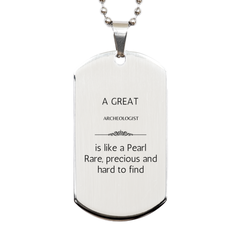 Archeologist Silver Dog Tag - Rare, Engraved Inspirational Gift for Graduation, Veterans Day, and Holidays