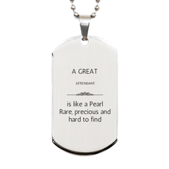 Attendant Silver Dog Tag - A Rare and Inspirational Gift for Christmas, Graduation, and Veterans Day