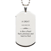 Band Director Silver Dog Tag Engraved Inspirational Gift for Graduation and Holidays